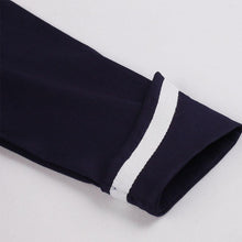 Load image into Gallery viewer, Navy 1950s V Neck Vintage Swing Dress With Belt