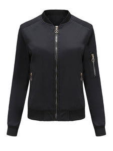 Women's Jacket Street Daily Fall Winter Casual Solid Color Stand Collar Jacket