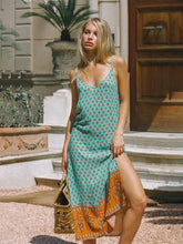 Load image into Gallery viewer, Women&#39;s Boho Dress Floral Printed Spaghetti Strap Beach Dress Maxi Dress