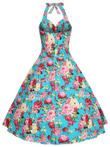 Sweet Floral Cotton 50s Flapper Dress