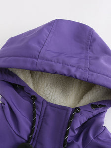 Women's Parker Coat Daily Going Out Fall Winter Casual Waisted Solid Color Oversized Hoodie Coat