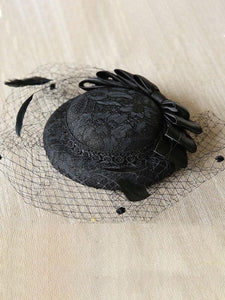 Sweet Bow Lace Tulle Net 1950S Hat