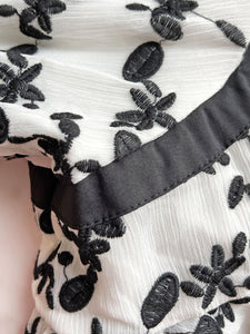 Jolly Vintage Women's Lace Embroidered Black Floral Half Sleeves Boho Maxi Dress