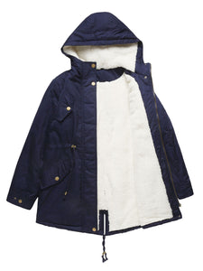 Women's Parka Coat Street Daily Winter Plush Long Coat Solid Color Oversized Fur Warm Coat