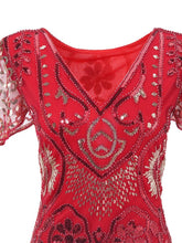 Load image into Gallery viewer, 4 Color 1920S Sequined Fringe Flapper Dress