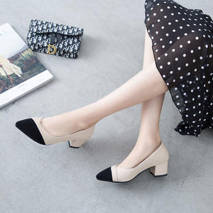 Women's Heel Chunky Heel Pointed Toe TU Leather