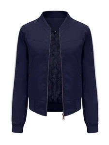 Women's Pilot Style Jacket Daily Fall Winter Casual Solid Color Stand Collar Sporty Jacket