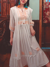Load image into Gallery viewer, Jolly Vintage 2 Pieces Bohemian Hooded Embroidered Floral 3/4 Sleeve Boho Dress
