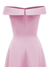 Load image into Gallery viewer, Pink 1950s Off Shoulder Vintage Maxi Dress