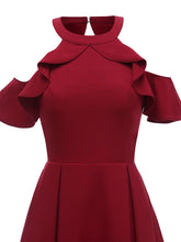 Load image into Gallery viewer, Elegant Open Shoulder CrewNeck Dress