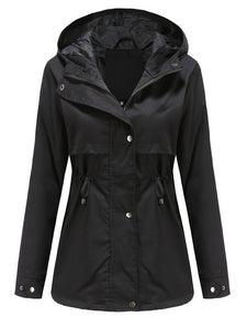 Women's Jacket Daily Going Out Fall Winter Casual Waisted Solid Color Hoodie Sporty Jacket