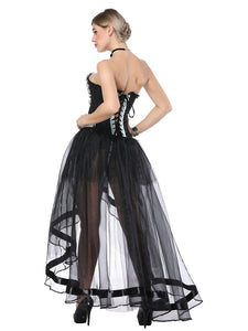 Gothic Costume Halloween Strapless Asymmetrical Skirt And Corset