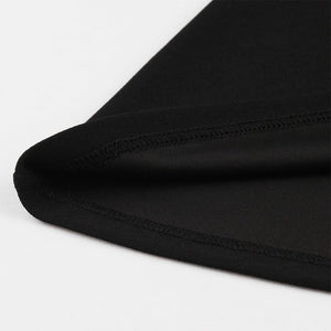 With Pocket Semi-Sheer A Line Black 50S Dress