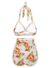 Load image into Gallery viewer, High Waisted Sexy Retro Style Backless Floral Two Pieces Bikini Sets