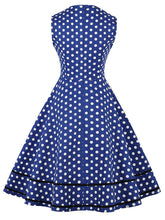 Load image into Gallery viewer, White 1950s Polka Dot Swing Dress