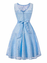 Load image into Gallery viewer, Semisheer Lace A Line Vintage Dress