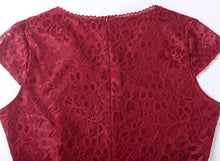 Load image into Gallery viewer, A Line Solid Color Lace Cap Sleeve Vintage Dress