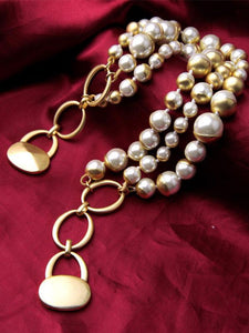 1950S Pearl Vintage Necklace Bracelet Set