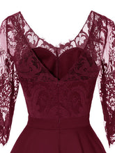 Load image into Gallery viewer, Autumn Long Sleeve V Neck Lace Dress