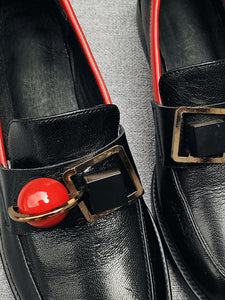 Women's Loafers Round Toe Leather Vintage Shoes