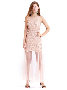 Gery 1920s V Neck Sequined Flapper Dress