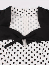 Load image into Gallery viewer, White 1950s Polka Dot Swing Dress