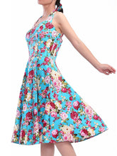 Load image into Gallery viewer, Sweet Floral Cotton 50s Flapper Dress