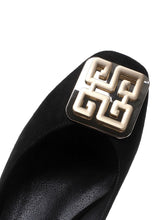 Load image into Gallery viewer, Chunky Heel  Square Toe Suede Vintage Shoes