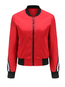 Women's Pilot Style Jacket Street Daily Fall Winter Casual Solid Color Stand Collar Sporty Jacket