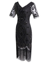 Load image into Gallery viewer, 1920S Fringed Sequin Gatsby Dress