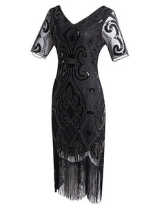 1920S Fringed Sequin Gatsby Dress