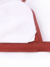 Load image into Gallery viewer, Red High Waisted Two Pieces Striated Triangle Bikini Sets