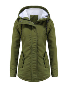 Women's Parker Coat Daily Going Out Fall Winter Casual Waisted Solid Color Oversized Hoodie Coat
