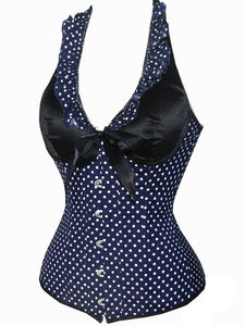 Retro Polka Dots Strapless Corset