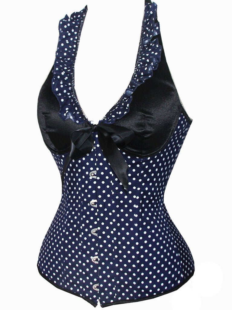 Retro Polka Dots Strapless Corset