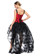 Load image into Gallery viewer, Halloween Costume Gothic Red Vintage Corset Top High Low Skirt For Women