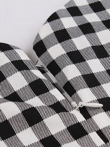 Plaid Collar Consice Short Sleeve Vintage Dress