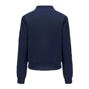 Women's Pilot Style Jacket Daily Zippered Fall Winter Casual Solid Color Stand Collar Sporty Jacket
