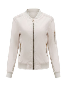 Women's Jacket Street Daily Fall Winter Casual Solid Color Stand Collar Jacket