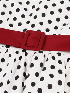 1950s Polka Dot With Belt Vintage Dress