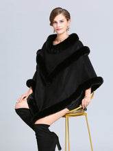 Load image into Gallery viewer, Women Coat Cape Peacoat Faux Fur Collar Poncho 