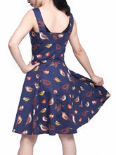 Load image into Gallery viewer, Sweet Birds Printed Cotton 50s Flapper Dress