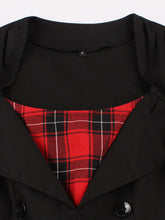 Load image into Gallery viewer, Plaid Square Neck Slim Fit Vintage Dress