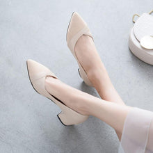 Load image into Gallery viewer, Women&#39;s Heel Chunky Heel Pointed Toe TU Leather