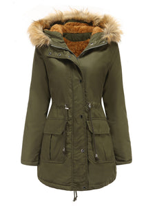 Women's Coat Street Daily Winter Plush Long Coat Solid Color Oversized Fur Warm Coat