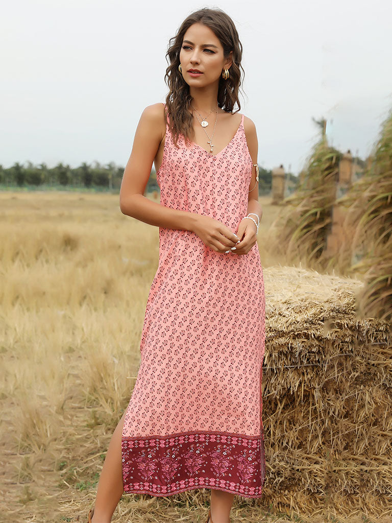 blue dress for baby girl Peacock Primrose Boho Midi Dress | Peachy Rose Pink main image 1
