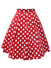 Load image into Gallery viewer, 1950S Polka Dots High Wasit Pleated Swing Skirt 