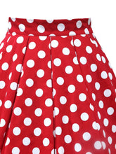 Load image into Gallery viewer, 1950S Polka Dots High Wasit Pleated Swing Skirt 