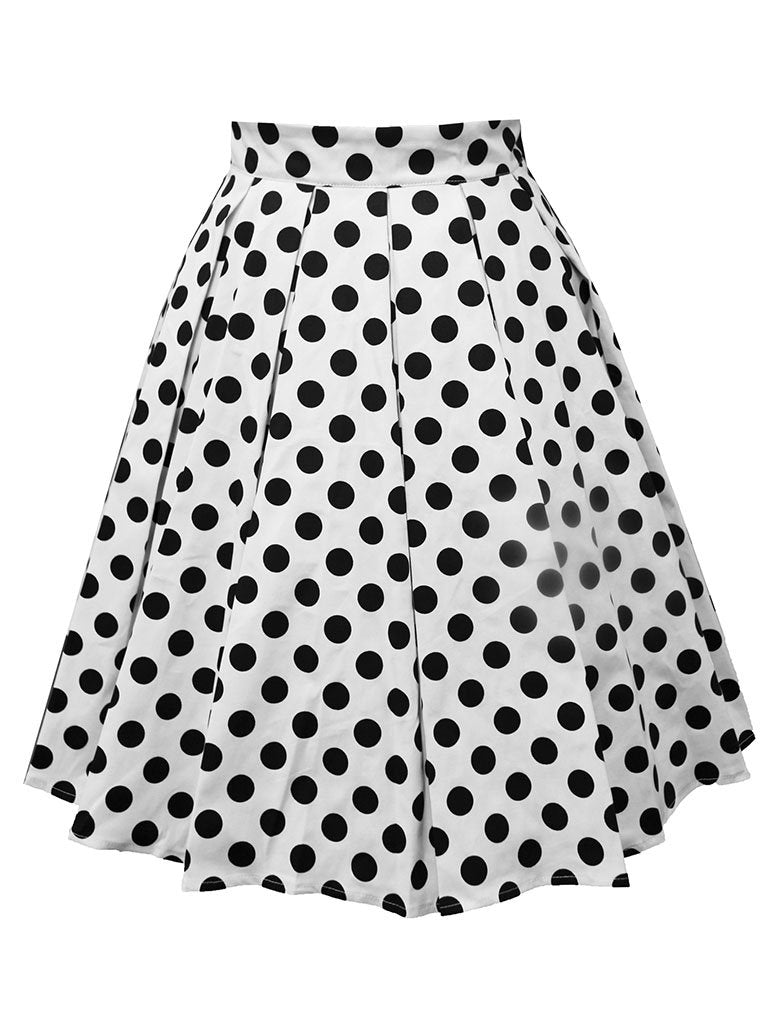 1950S Polka Dots High Wasit Pleated Swing Skirt – Jolly Vintage