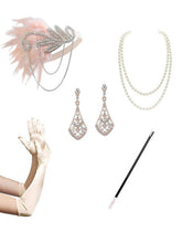 Load image into Gallery viewer, White 1920S Sequined Gatsby  Flapper Dress Set